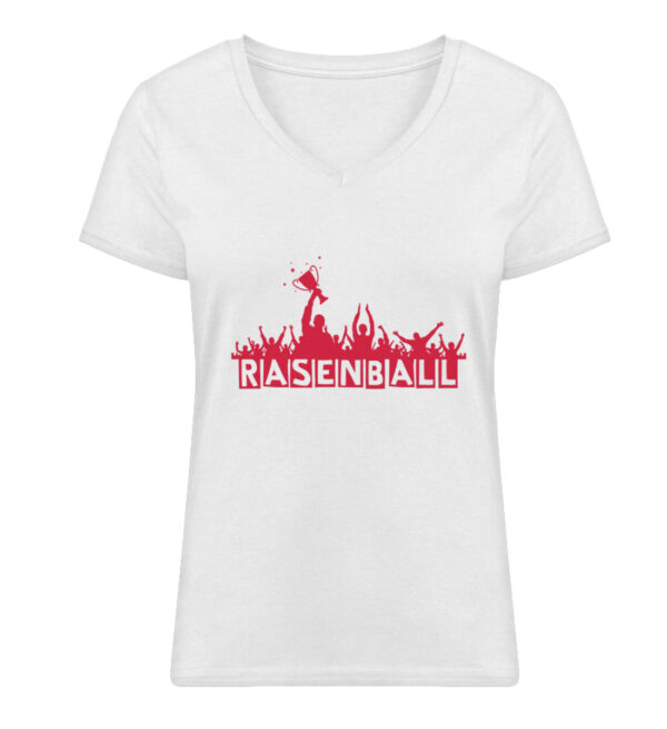 Pokalfinale 22 - Rasenball - Damen Premium Organic V-Neck T-Shirt ST/ST-3