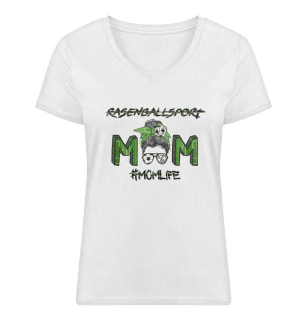 MOMLIFE Rasenballsport - Damen Premium Organic V-Neck T-Shirt ST/ST-3
